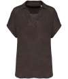 SP221 Spasso Ladies Linen Polo Shirt Stone Grey colour image